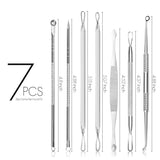 pobipobi 7 In 1 Pimple Blackhead Remover Extractor Tool Kit, Teenitor Professional Surgical Safe Treatment For Zit Popper White Head Acne Blemish Comedone Removing For Nose Face Skin