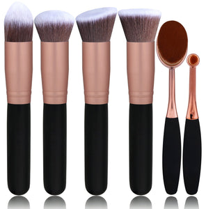 POBIPOBI Face Foundation Powder Liquid Cream Oval Makeup Brushes Set Synthetic Makeup brushes(Pack of 6)